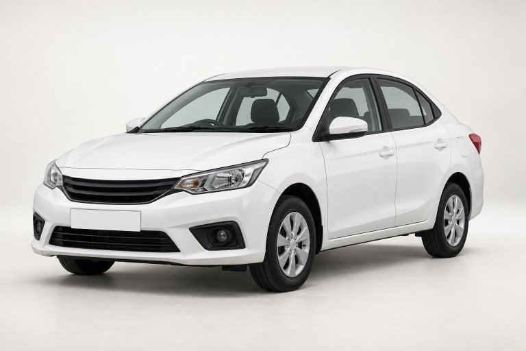 White sedan available for taxi booking in Mysore